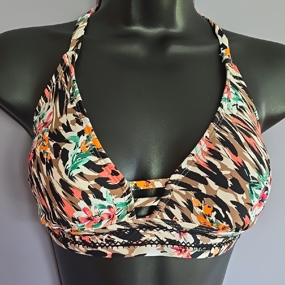 Floral Print Halter Bikini Top
